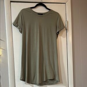 Casual Olive Green T-Shirt Dress